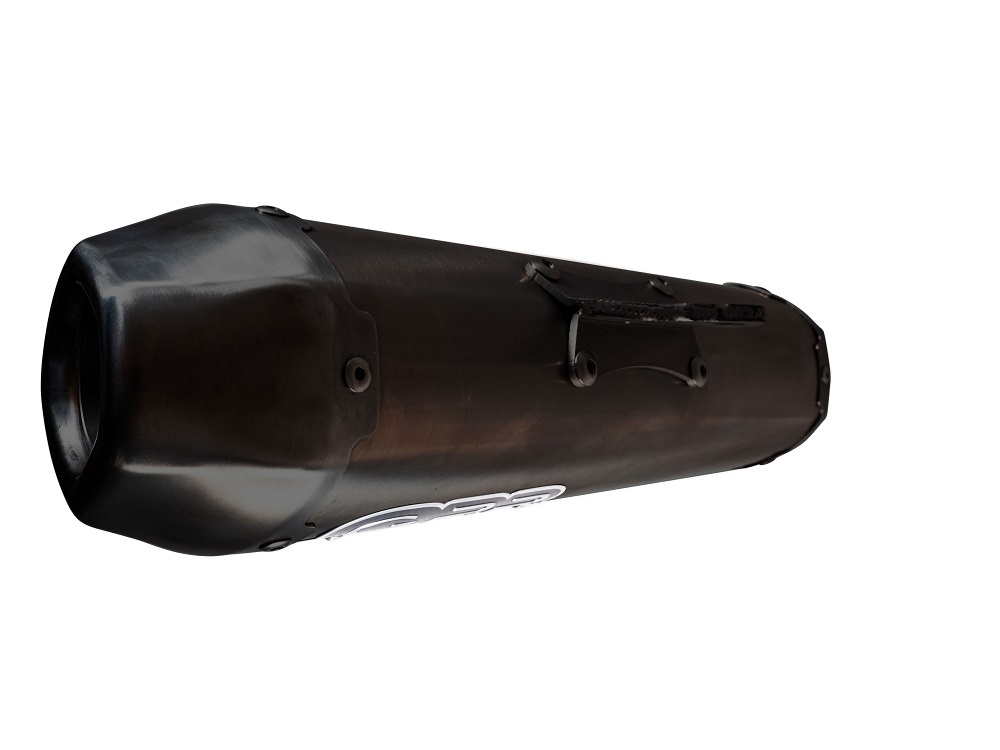 Exhaust compatible with Voge SR4 Max T 2023-2024, Pentaroad Black, Slip-on exhaust including link pipe and removable db killer 