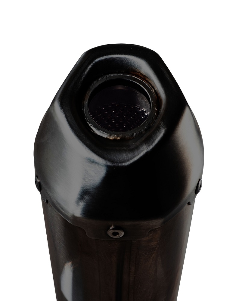 Exhaust compatible with Voge SR4 Max T 2023-2024, Pentaroad Black, Slip-on exhaust including link pipe and removable db killer 
