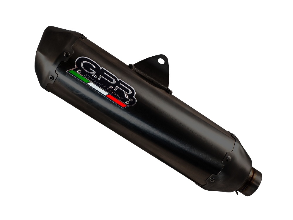 Exhaust compatible with Voge SR4 Max T 2023-2024, Pentaroad Black, Slip-on exhaust including link pipe and removable db killer 