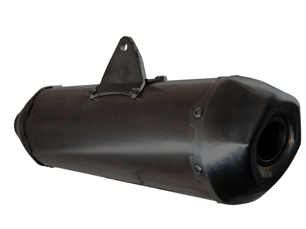 Exhaust compatible with Voge SR4 Max T 2023-2024, Pentaroad Black, Slip-on exhaust including link pipe and removable db killer 