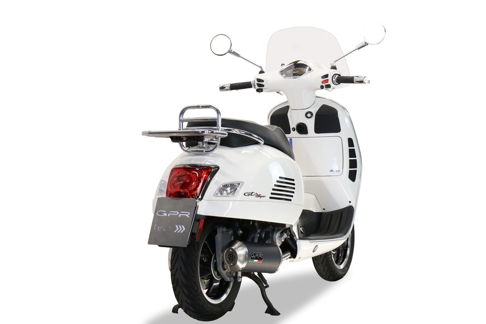 GPR exhaust compatible with  Piaggio Vespa Gt - Gtv 250 I.E.  2007-2009, Evo4 Road, Full system exhaust, including removable db killer 