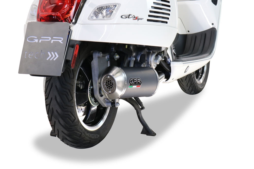 GPR exhaust compatible with  Piaggio Vespa Gt - Gtv 250 I.E.  2007-2009, Evo4 Road, Full system exhaust, including removable db killer 