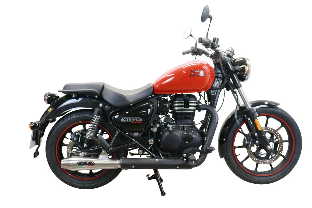 Exhaust compatible with Royal Enfield Meteor 350 2021-2023, Ultracone, Slip-on exhaust including link pipe 