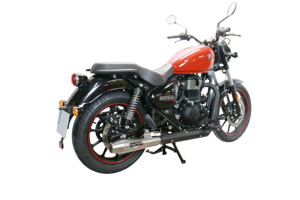 Exhaust compatible with Royal Enfield Meteor 350 2021-2023, Ultracone, Slip-on exhaust including link pipe 