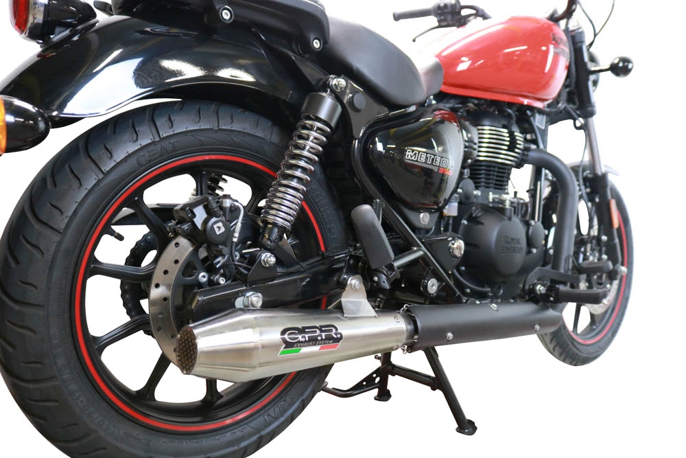 Exhaust compatible with Royal Enfield Meteor 350 2021-2023, Ultracone, Slip-on exhaust including link pipe 