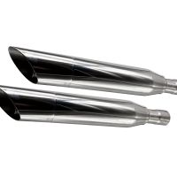 GPR escape compatible con  Harley Davidson Sportster 883  2004-2009, Slash Inox, Par de terminales de escape homologados, con db killer extraíbles y tubos de conexión específicos 