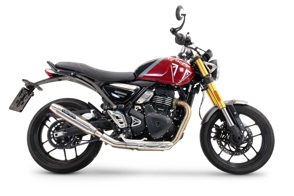 Exhaust compatible with Triumph Speed 400 2023-2025, Deeptone Inox, Slip-on exhaust including removable db killer and link pipe 
