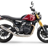 Exhaust compatible with Triumph Speed 400 2023-2025, Deeptone Inox, Slip-on exhaust including removable db killer and link pipe 