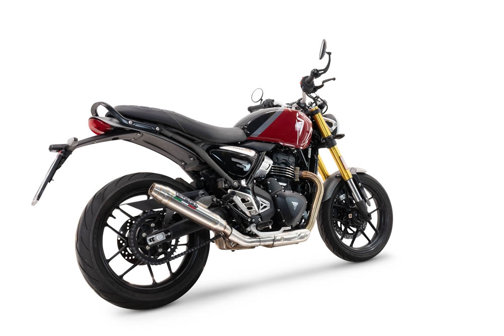 Exhaust compatible with Triumph Speed 400 2023-2025, Deeptone Inox, Slip-on exhaust including removable db killer and link pipe 