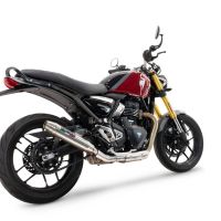 Exhaust compatible with Triumph Speed 400 2023-2025, Deeptone Inox, Slip-on exhaust including removable db killer and link pipe 