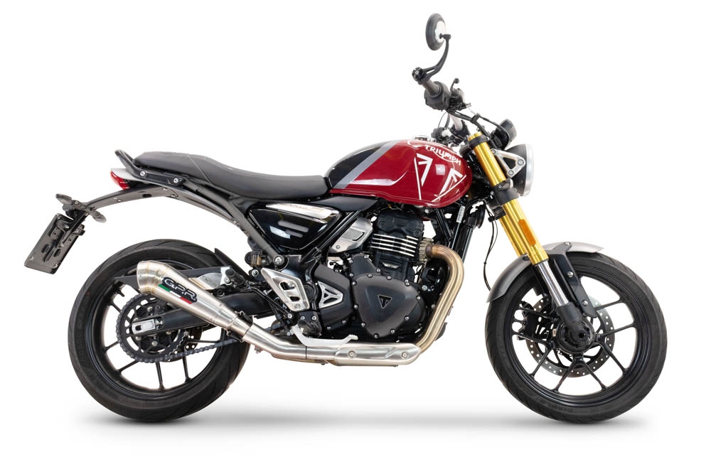 Exhaust compatible with Triumph Speed 400 2023-2025, Powercone Evo, Slip-on exhaust including removable db killer and link pipe 