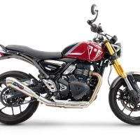 Exhaust compatible with Triumph Speed 400 2023-2025, Powercone Evo, Slip-on exhaust including removable db killer and link pipe 