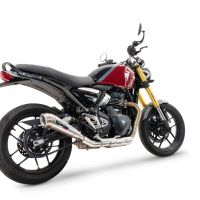 Exhaust compatible with Triumph Speed 400 2023-2025, Powercone Evo, Slip-on exhaust including removable db killer and link pipe 