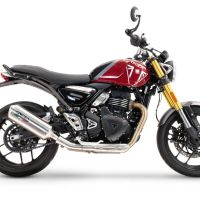 Exhaust compatible with Triumph Speed 400 2023-2025, Satinox , Slip-on exhaust including removable db killer and link pipe 