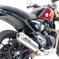 Exhaust compatible with Triumph Speed 400 2023-2025, Satinox , Slip-on exhaust including removable db killer and link pipe 