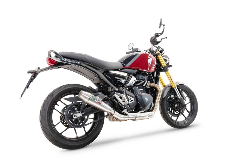 Exhaust compatible with Triumph Speed 400 2023-2025, Ultracone, Slip-on exhaust including removable db killer and link pipe 