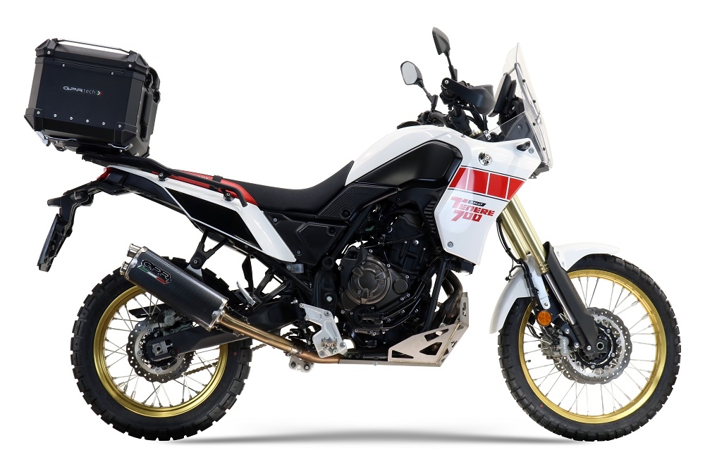 Exhaust compatible with Yamaha Tenere 700 2019-2020, Dual Poppy, Slip-on exhaust including removable db killer and link pipe 