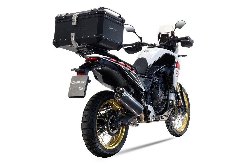 Exhaust compatible with Yamaha Tenere 700 2019-2020, Dual Poppy, Slip-on exhaust including removable db killer and link pipe 