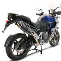 Exhaust compatible with Triumph Tiger 1200 Gt - Rally 2022-2024, Dual Poppy, Slip-on exhaust including removable db killer and link pipe, EPA-compliant 