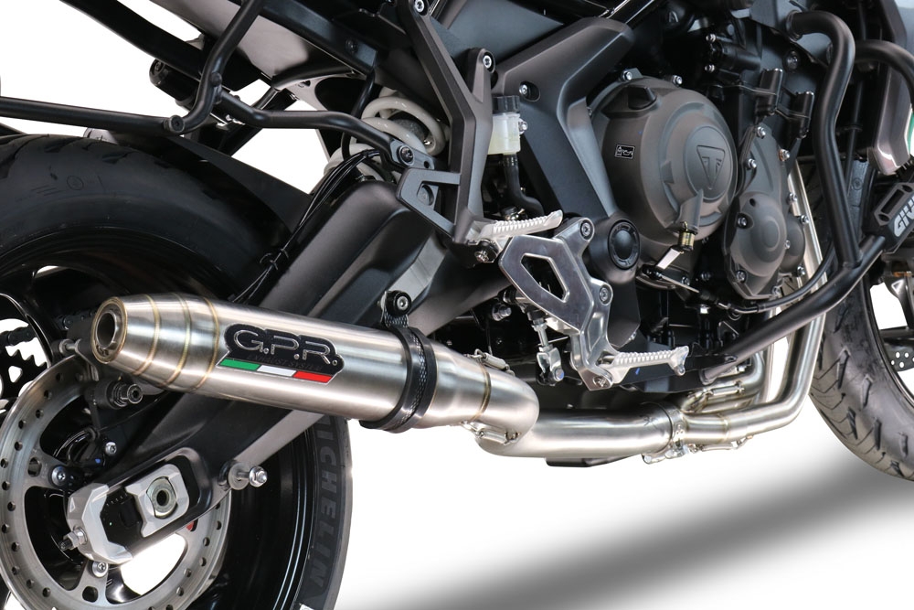 Exhaust compatible with Triumph Trident 660 2021-2024, Deeptone Inox, Full system exhaust, including removable db killer 