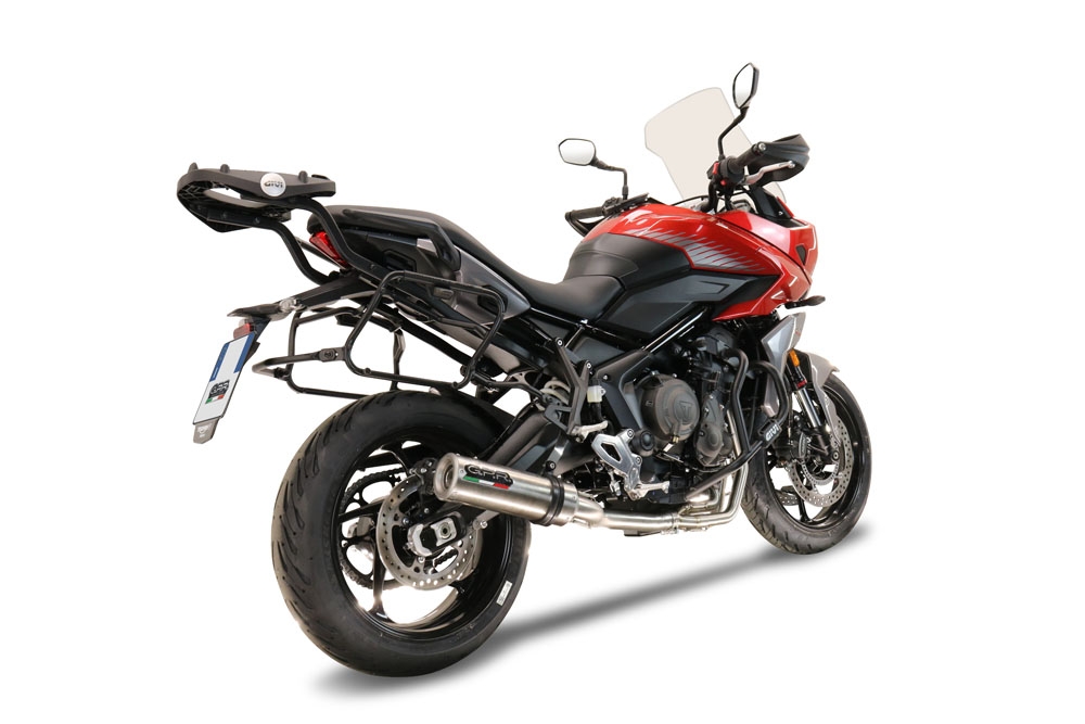 Exhaust compatible with Triumph Tiger Sport 660 2022-2024, M3 Titanium Natural, Full system exhaust including removable db killer and catalyst 