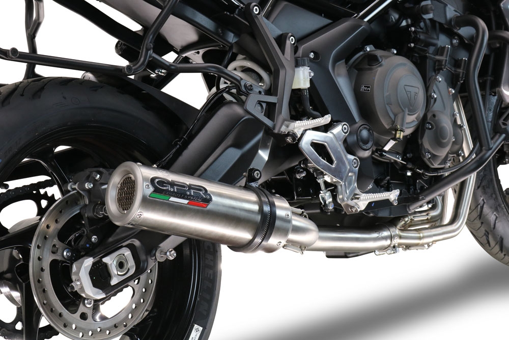 Exhaust compatible with Triumph Tiger Sport 660 2022-2024, M3 Titanium Natural, Full system exhaust including removable db killer and catalyst 