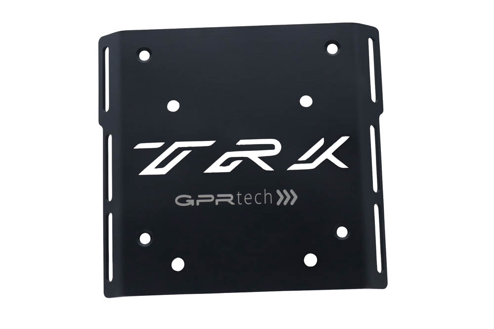 GPR TECH compatible with  Benelli Trk 125 2019/2023 GPR TECH Specific fitting plate Top Case ALPITECH 55 LT compatible with original luggage rack,stainless steel made with 4 anchor points