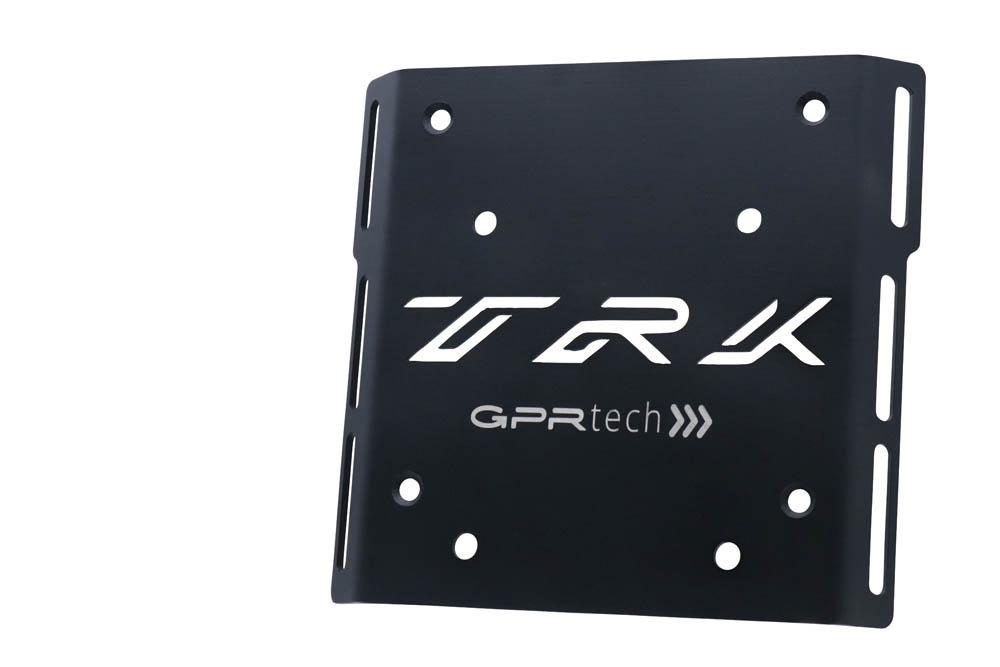 GPR TECH compatible with  Benelli Trk 125 2019/2023 GPR TECH Specific fitting plate Top Case ALPITECH 55 LT compatible with original luggage rack,stainless steel made with 4 anchor points