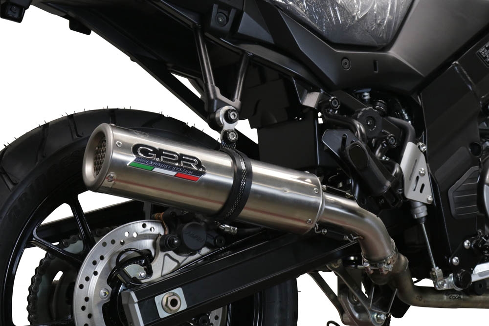 Exhaust compatible with Suzuki V-Strom 650 2017-2020, M3 Inox , Mid-Full system exhaust including removable db killer 