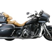 GPR escape compatible con  Kawasaki Vulcan VN 1700 Voyager ABS 2011-2016, Maxy Deeptone Cruiser, Par de terminales de escape homologados, con db killer extraíbles y tubos de conexión específicos 
