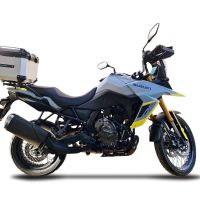 Baúl GPR TECH compatible con  Suzuki V-Strom Dl 650 2021/2024 e5 Baúl Alpi-Tech en aluminio color plata con placa específica incluida Capacidad Litros 45
