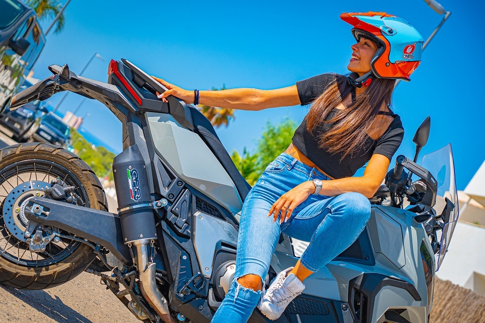 GPR exhaust compatible with  Honda X-Adv 750 2016-2020, Furore Evo4 Nero, Slip-on exhaust including removable db killer and link pipe, EPA-compliant 