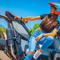 GPR exhaust compatible with  Honda X-Adv 750 2016-2020, Furore Evo4 Nero, Slip-on exhaust including removable db killer and link pipe, EPA-compliant 