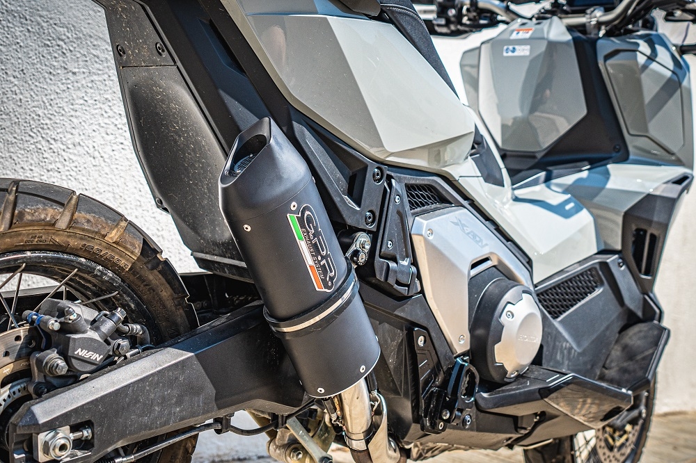 GPR exhaust compatible with  Honda X-Adv 750 2025-2026, Furore Evo4 Nero, Slip-on exhaust including removable db killer and link pipe, EPA-compliant 