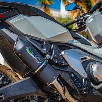 GPR exhaust compatible with  Honda X-Adv 750 2025-2026, Furore Evo4 Nero, Slip-on exhaust including removable db killer and link pipe, EPA-compliant 