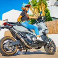 GPR exhaust compatible with  Honda X-Adv 750 2025-2026, M3 Titanium Natural, Slip-on exhaust including removable db killer and link pipe, EPA-compliant 