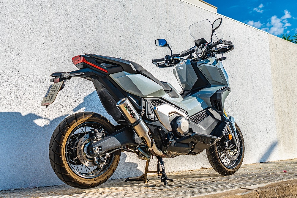 GPR exhaust compatible with  Honda X-Adv 750 2025-2026, M3 Titanium Natural, Slip-on exhaust including removable db killer and link pipe, EPA-compliant 
