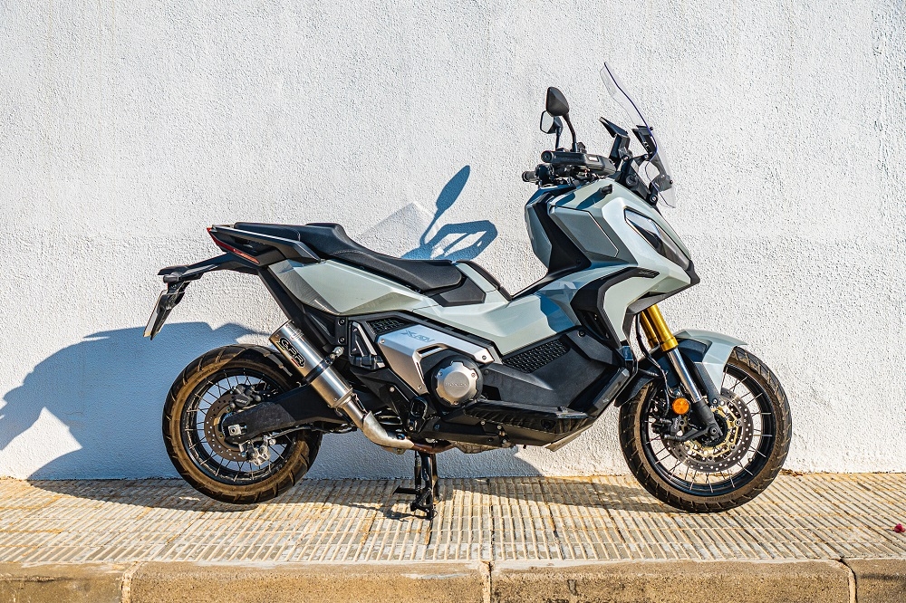 GPR exhaust compatible with  Honda X-Adv 750 2025-2026, M3 Titanium Natural, Slip-on exhaust including removable db killer and link pipe, EPA-compliant 