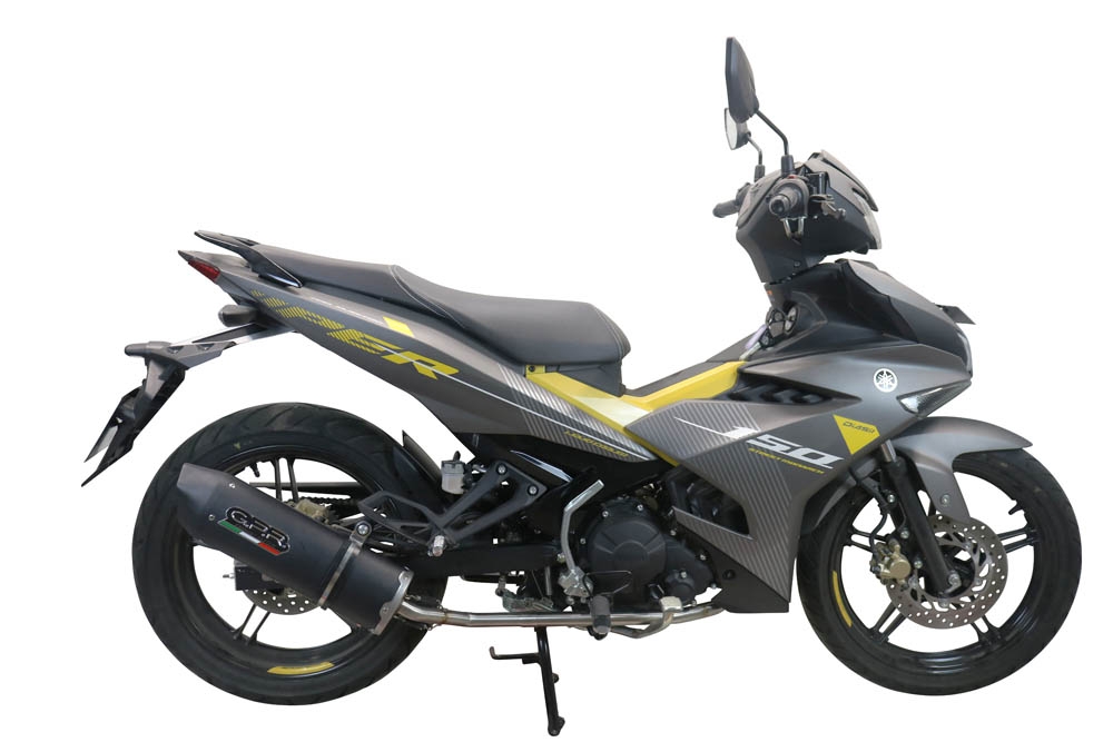 GPR exhaust compatible with Yamaha Sniper 150 2021-2022, Furore Nero, Full system exhaust, including removable db killer 