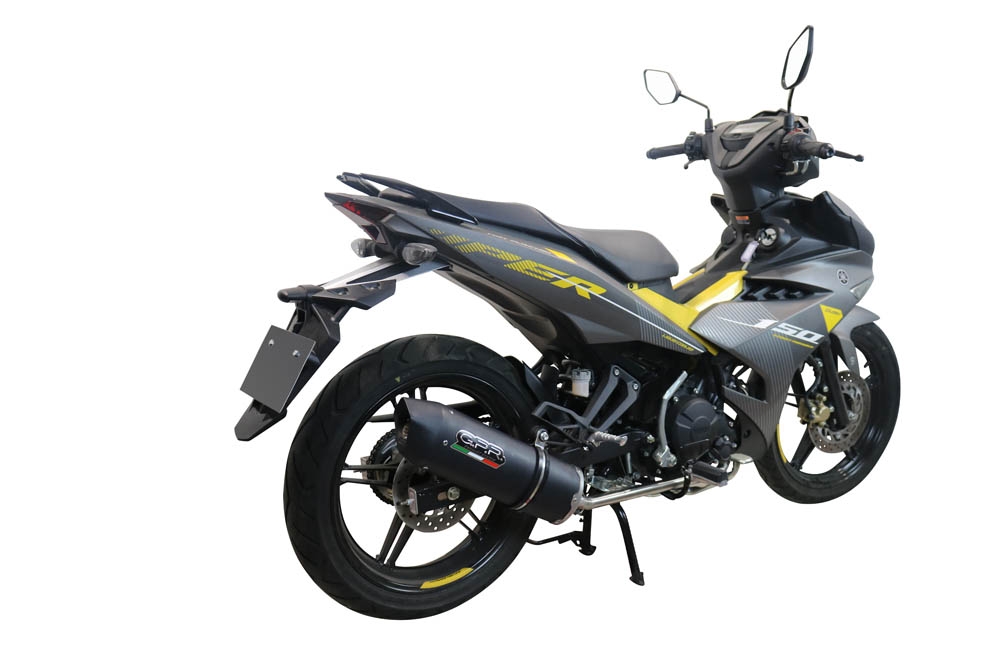 GPR exhaust compatible with Yamaha Sniper 150 2021-2022, Furore Nero, Full system exhaust, including removable db killer 