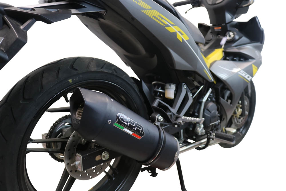 GPR exhaust compatible with Yamaha Sniper 150 2021-2022, Furore Nero, Full system exhaust, including removable db killer 