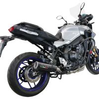 Exhaust compatible with Yamaha Tracer 9 2021-2024, M3 Black Titanium, Full system exhaust including removable db killer and catalyst 