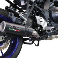 Exhaust compatible with Yamaha Tracer 9 2021-2024, M3 Black Titanium, Full system exhaust including removable db killer and catalyst 