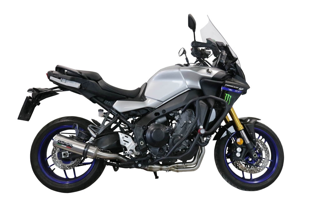 Exhaust compatible with Yamaha Tracer 9 2021-2024, M3 Inox , Full system exhaust including removable db killer and catalyst 