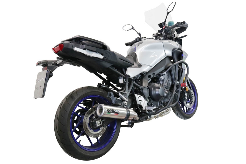 Exhaust compatible with Yamaha Tracer 9 2021-2024, M3 Inox , Full system exhaust including removable db killer and catalyst 