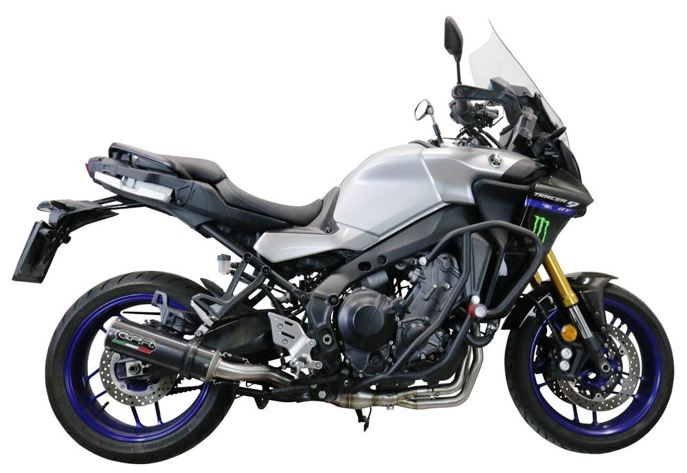 Exhaust compatible with Yamaha Tracer 9 2021-2024, M3 Poppy , Full system exhaust including removable db killer and catalyst 