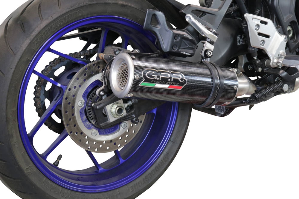 Exhaust compatible with Yamaha Tracer 9 2021-2024, M3 Poppy , Full system exhaust including removable db killer and catalyst 