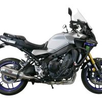 Exhaust compatible with Yamaha Tracer 9 2021-2024, Satinox , Full system exhaust including removable db killer and catalyst 