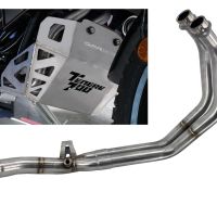 GPR escape compatible con  Yamaha Tenere 700 2019-2020, Decatalizzatore + Paracoppa Titanio, Tubo supresor de catalizador más placa protectora de titanio del motor 