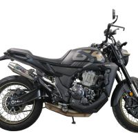 Exhaust compatible with Zontes 350 R1 2022-2024, Ultracone, Slip-on exhaust including removable db killer and link pipe, EPA-compliant 